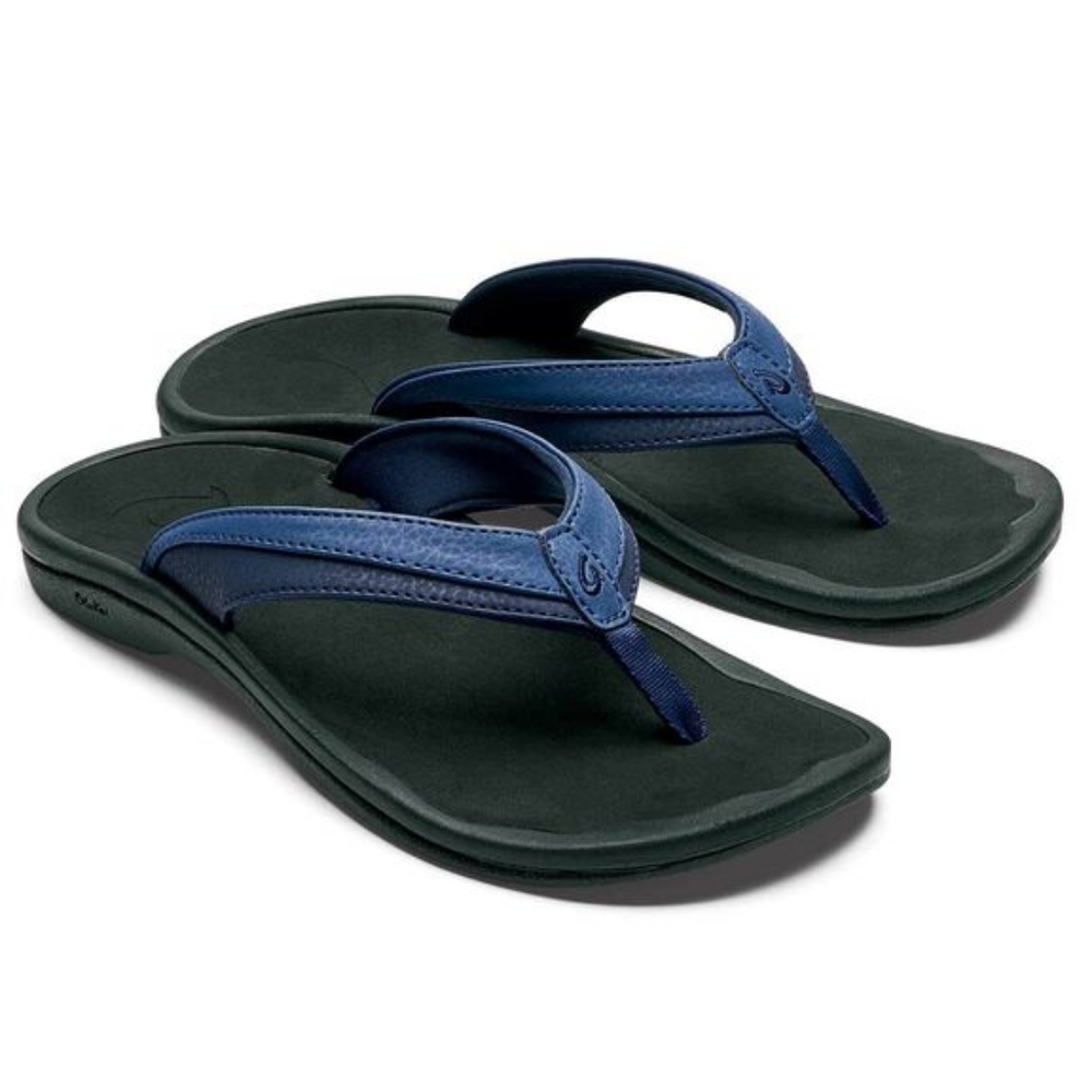 Olukai Ohana Waterproof Flip Flop Sandals Size 6 Blue Black